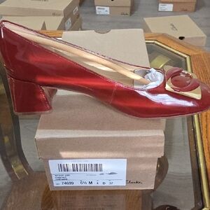 Clarks Red Patent Leather Heels